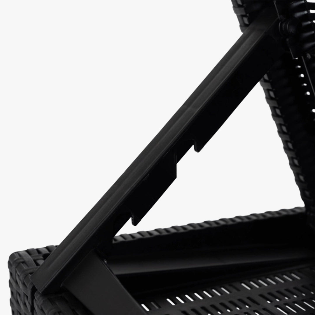 ARIZONA Fauteuil de jardin inclinable et pliable noir - AMIRELLI