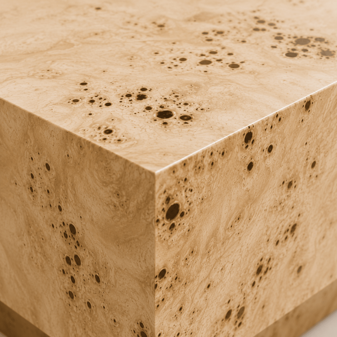 ASPEN – Table Basse Design en Loupe de Bois - AMIRELLI