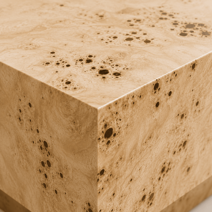 ASPEN – Table Basse Design en Loupe de Bois - AMIRELLI