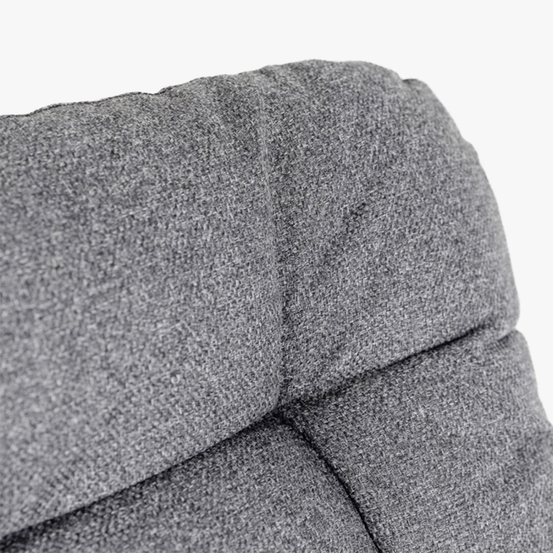 AURORA Fauteuil à bascule en tissu gris pieds en métal noir - AMIRELLI