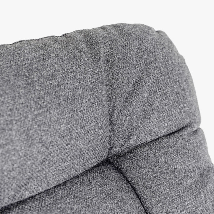AURORA Fauteuil à bascule en tissu gris pieds en métal noir - AMIRELLI
