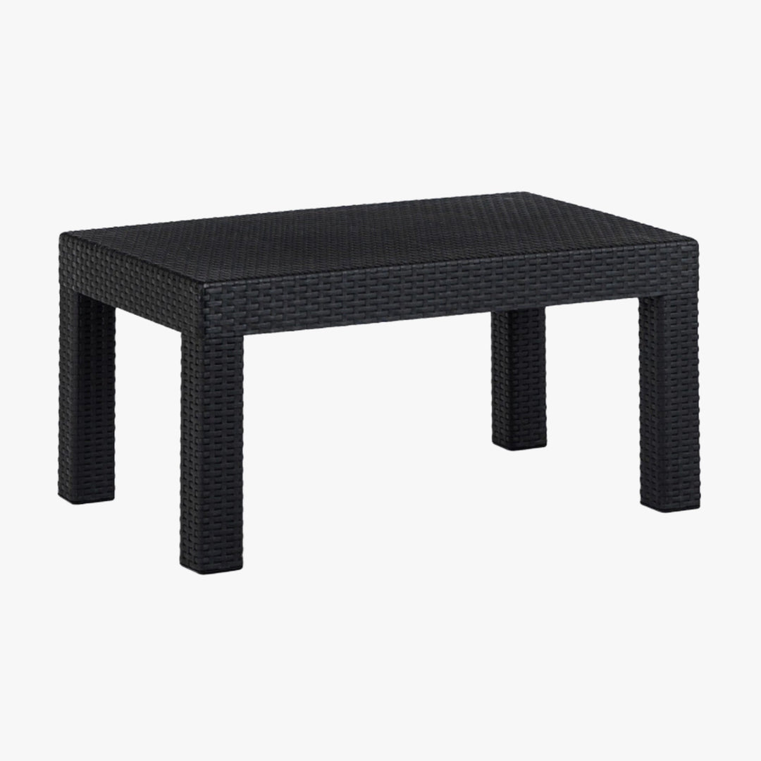 BRENTA Ensemble de mobilier de jardin 4 places avec table noir - AMIRELLI