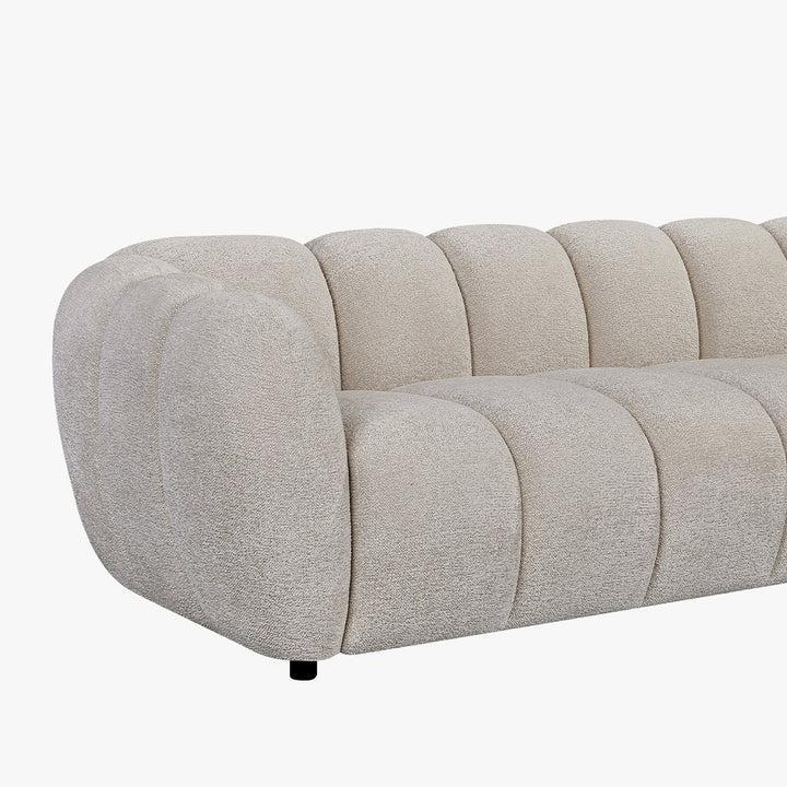 CAMILLE Canapé 3 places en tissu beige - AMIRELLI