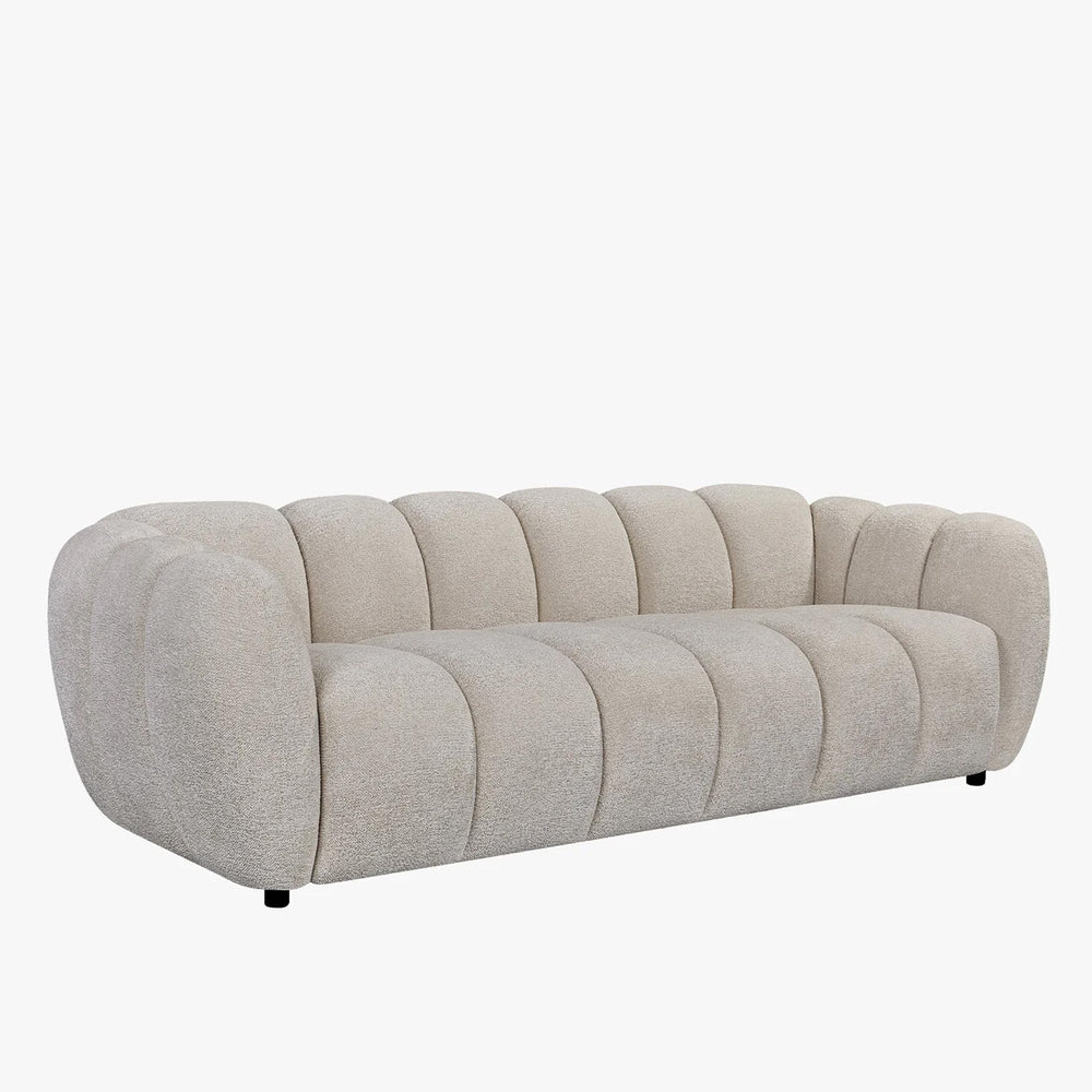 CAMILLE Canapé 3 places en tissu beige - AMIRELLI
