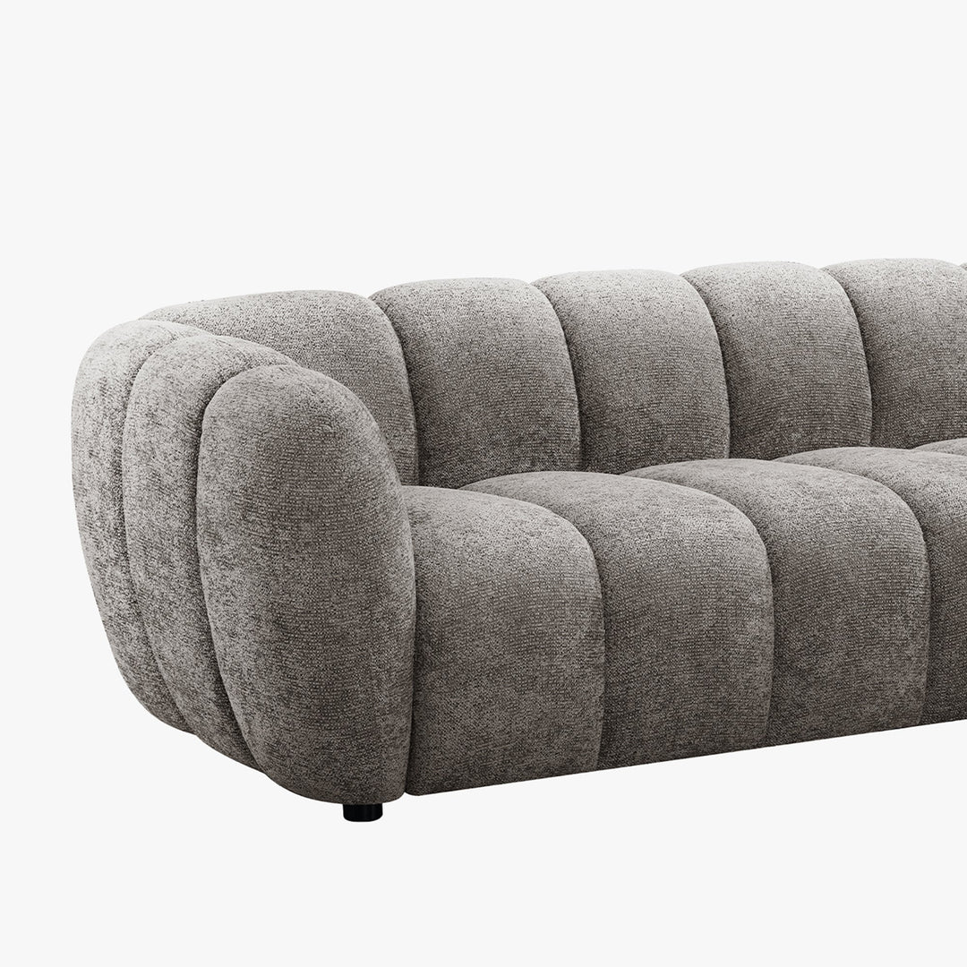 CAMILLE Canapé 3 places en tissu taupe - AMIRELLI