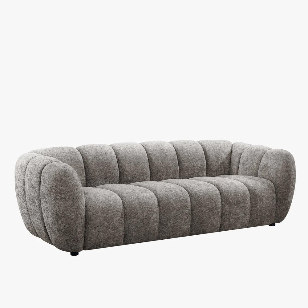 CAMILLE Canapé 3 places en tissu taupe - AMIRELLI