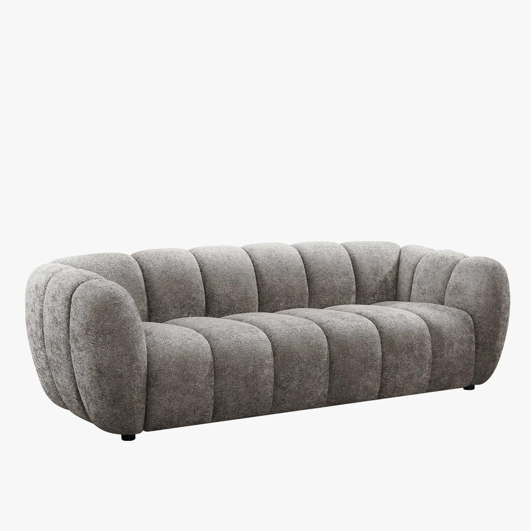 CAMILLE Canapé 3 places en tissu taupe - AMIRELLI