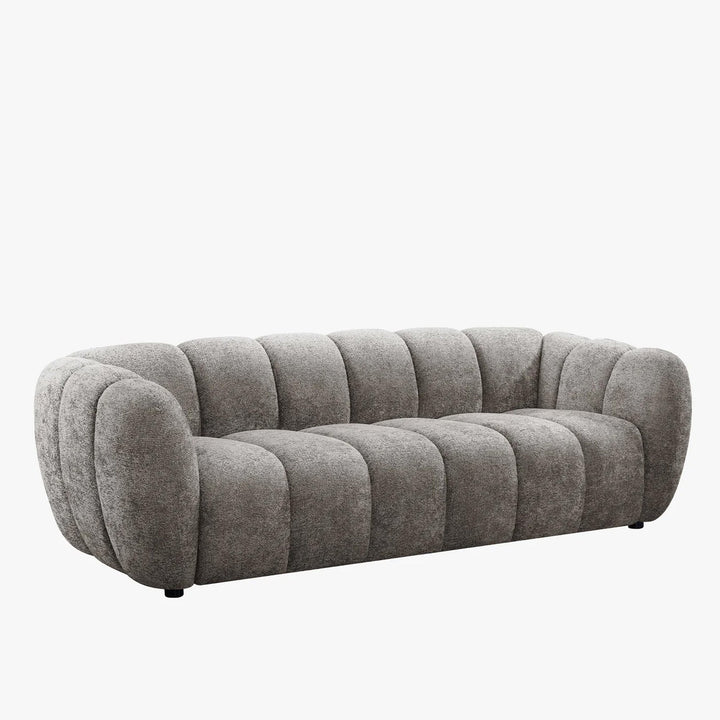 CAMILLE Canapé 3 places en tissu taupe - AMIRELLI