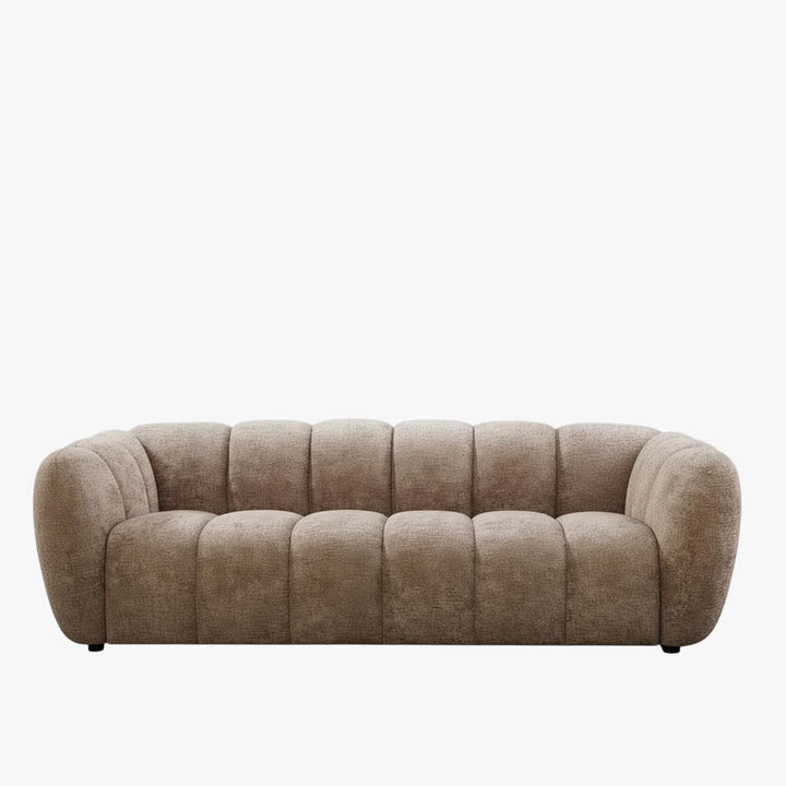CAMILLE Canapé 3 places en tissu taupe foncé - AMIRELLI