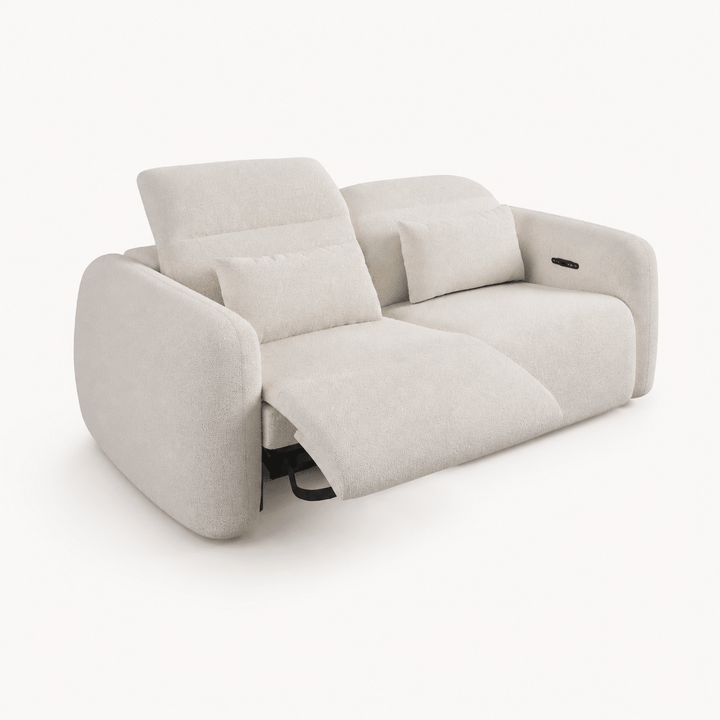 Canapé inclinable électrique zéro gravité en chenille 226 cm 2 places avec oreillers et port USB - AMIRELLI