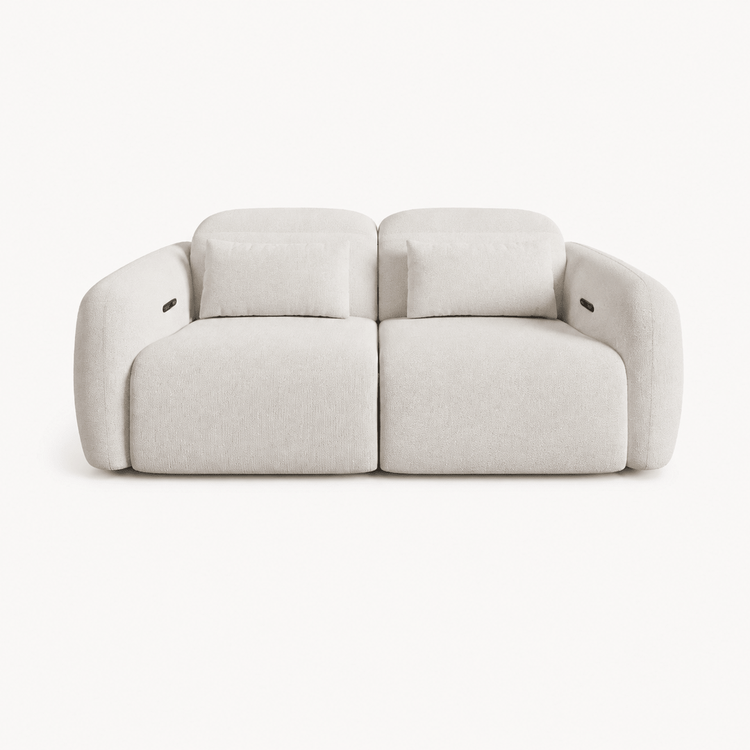 Canapé inclinable électrique zéro gravité en chenille 226 cm 2 places avec oreillers et port USB - AMIRELLI