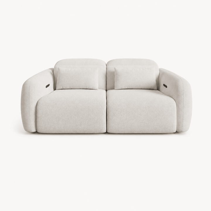Canapé inclinable électrique zéro gravité en chenille 226 cm 2 places avec oreillers et port USB - AMIRELLI