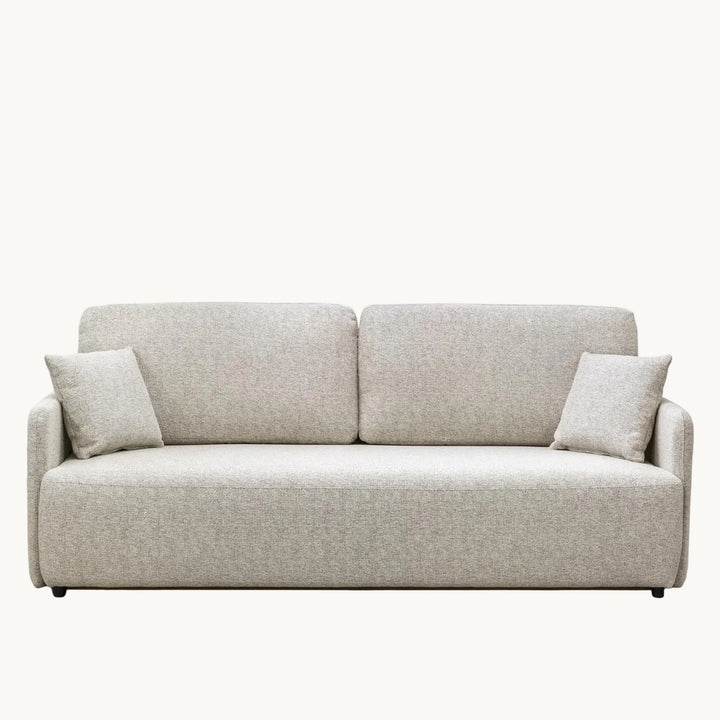 CARLA Canapé 3 places convertible en tissu beige - AMIRELLI