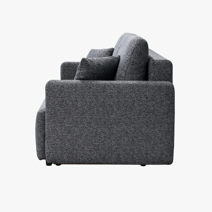 CARLA Canapé 3 places convertible en tissu gris - AMIRELLI