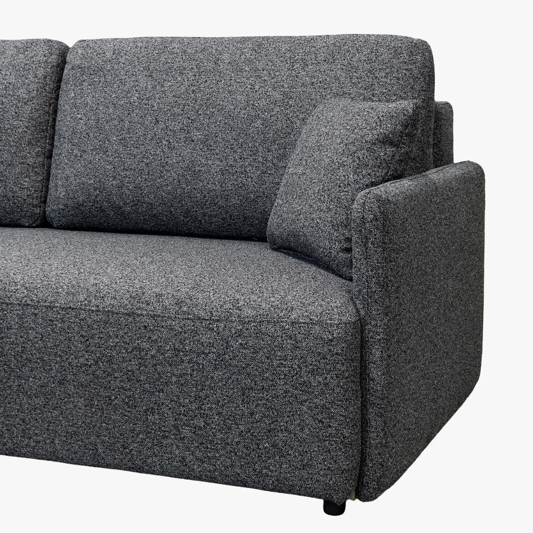 CARLA Canapé 3 places convertible en tissu gris - AMIRELLI