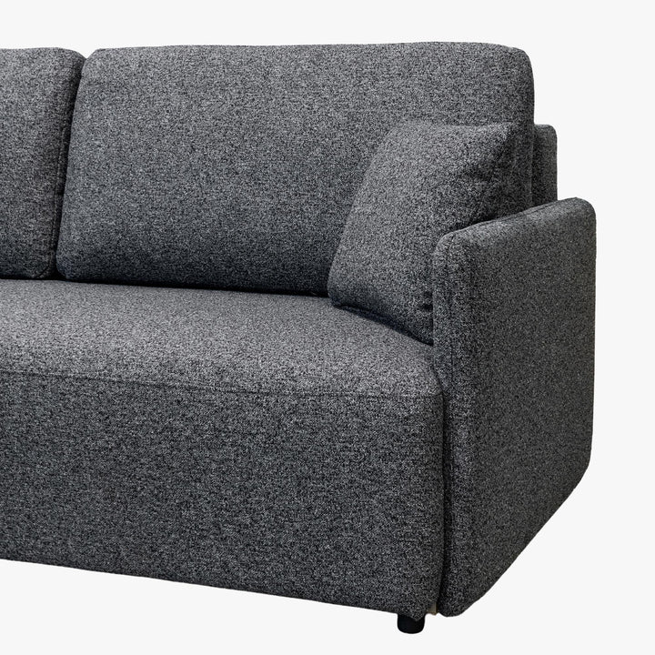 CARLA Canapé 3 places convertible en tissu gris - AMIRELLI