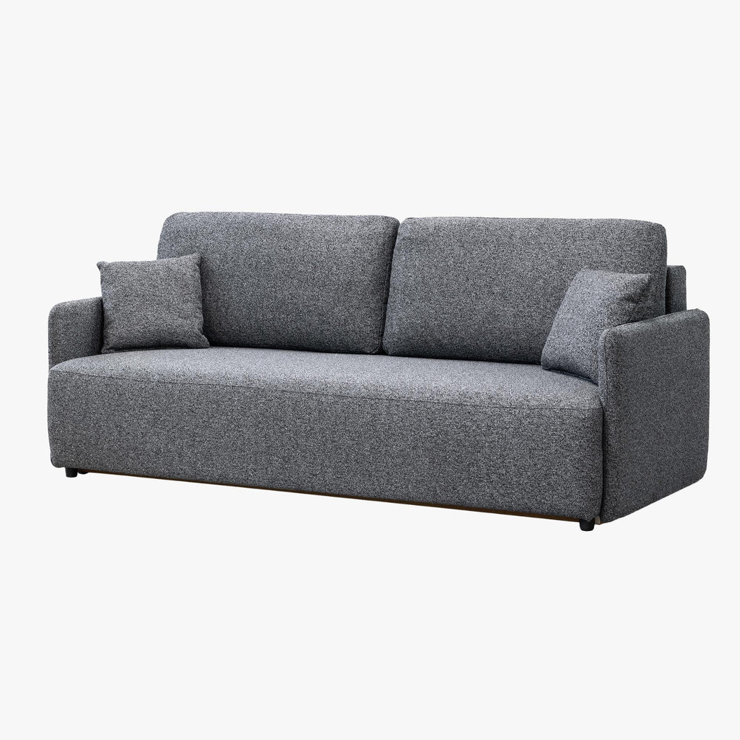 CARLA Canapé 3 places convertible en tissu gris - AMIRELLI