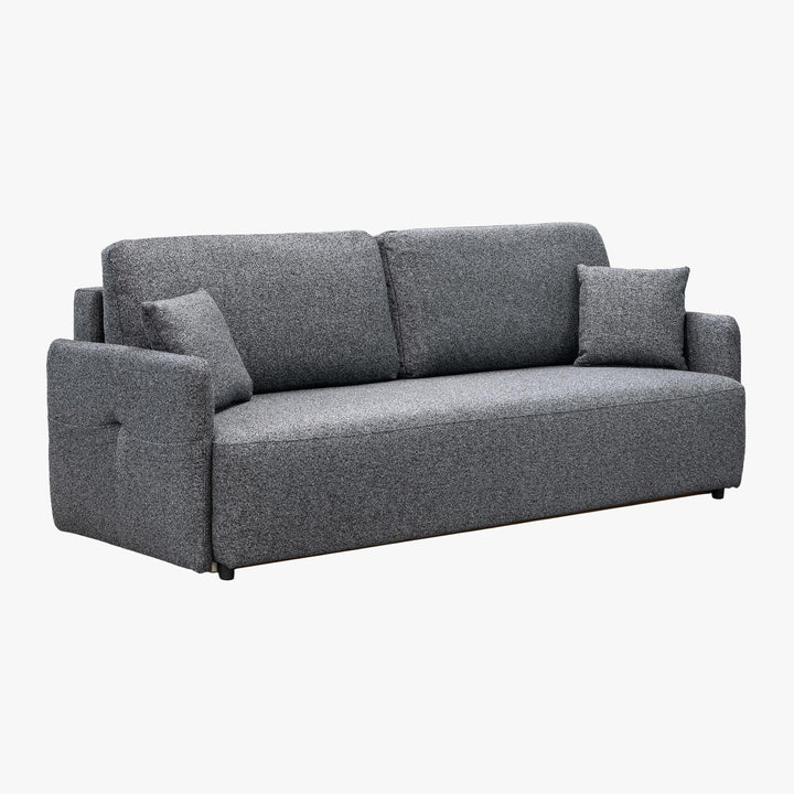 CARLA Canapé 3 places convertible en tissu gris - AMIRELLI