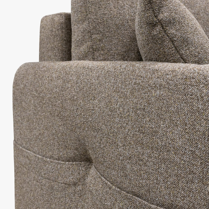 CARLA Canapé 3 places convertible en tissu taupe - AMIRELLI