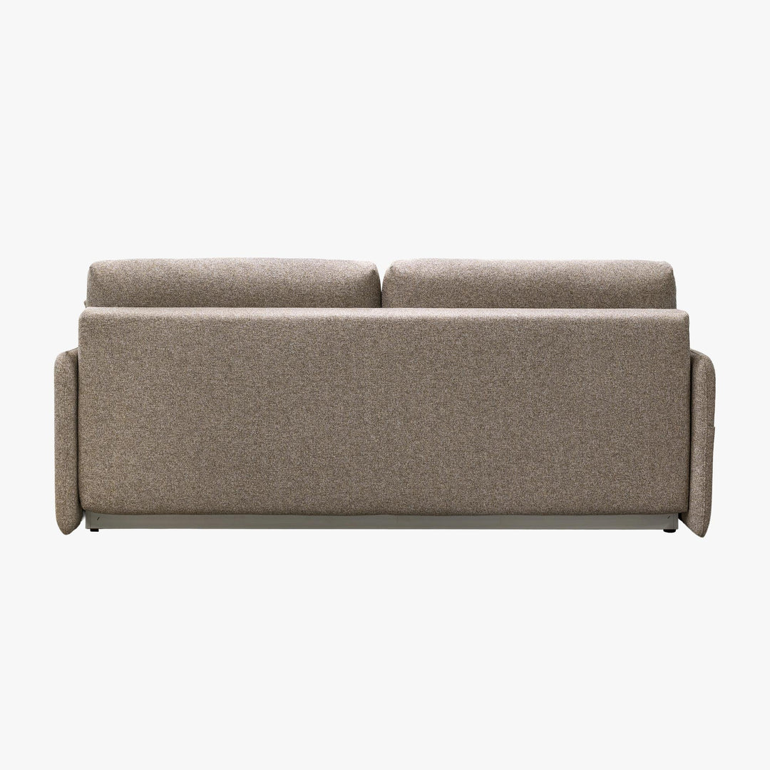 CARLA Canapé 3 places convertible en tissu taupe - AMIRELLI