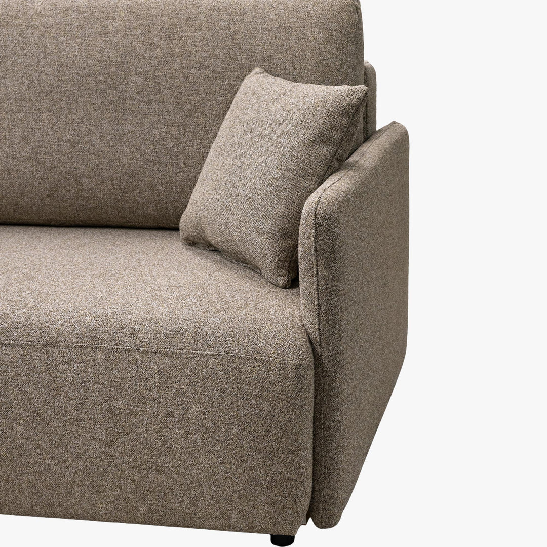 CARLA Canapé 3 places convertible en tissu taupe - AMIRELLI