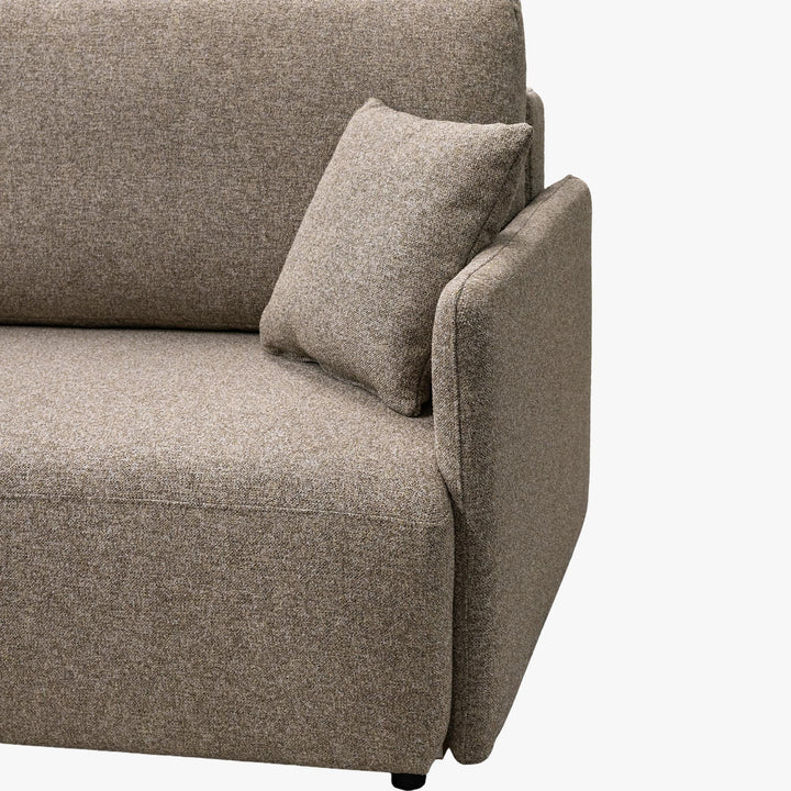 CARLA Canapé 3 places convertible en tissu taupe - AMIRELLI
