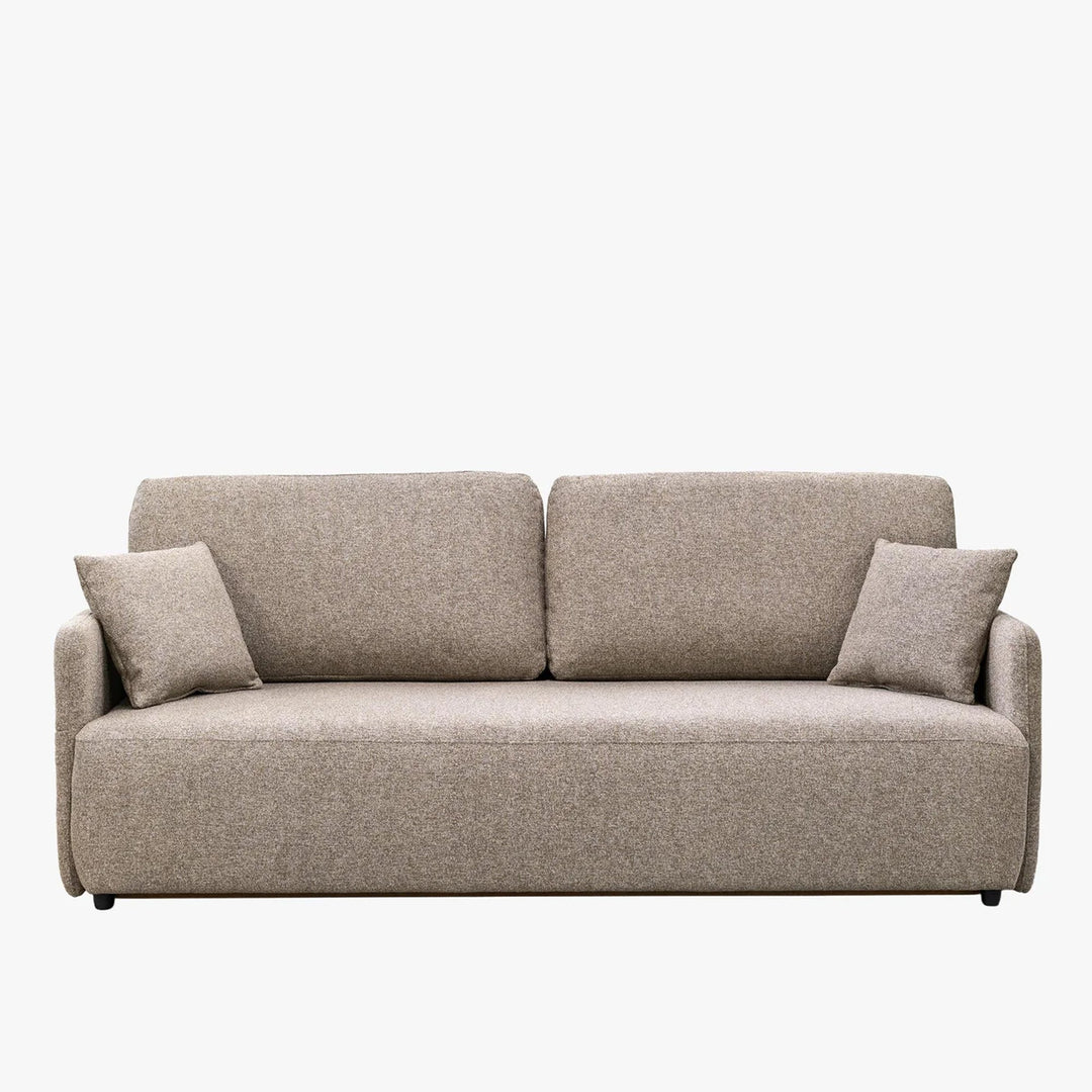 CARLA Canapé 3 places convertible en tissu taupe - AMIRELLI