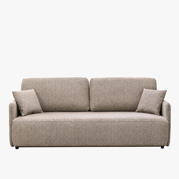 CARLA Canapé 3 places convertible en tissu taupe - AMIRELLI