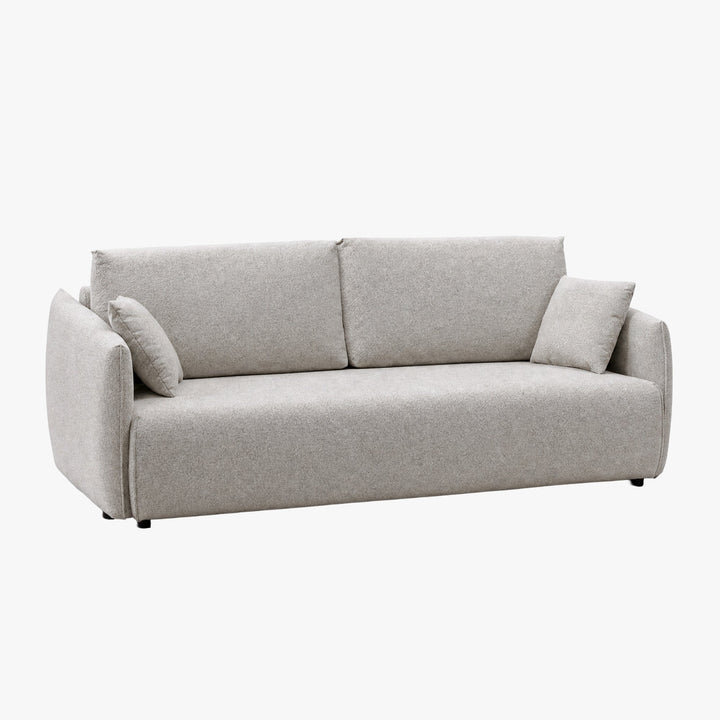 DAYLA Canapé 3 places convertible en tissu beige - AMIRELLI