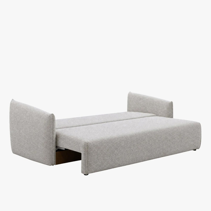 DAYLA Canapé 3 places convertible en tissu beige - AMIRELLI
