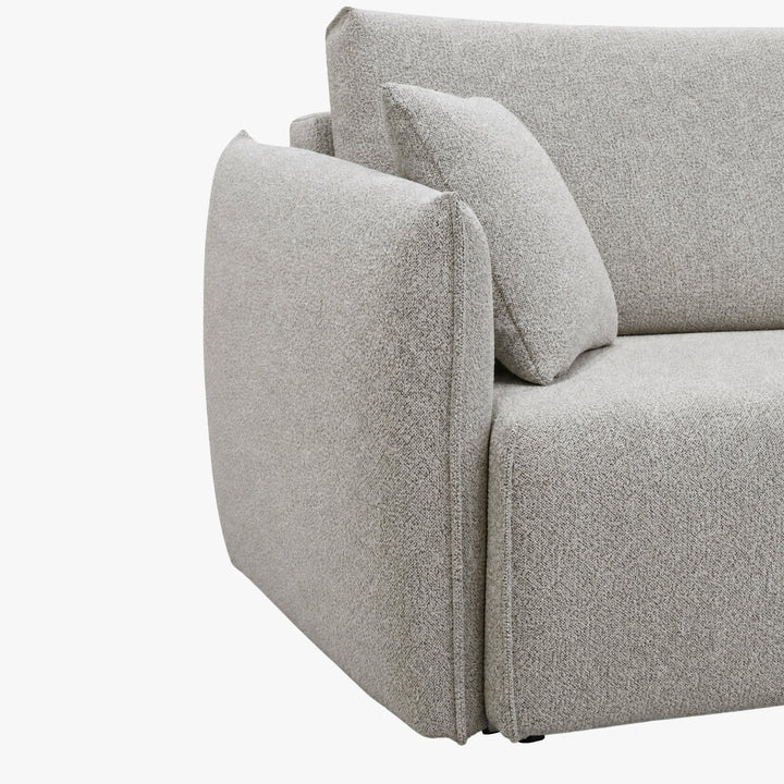 DAYLA Canapé 3 places convertible en tissu beige - AMIRELLI