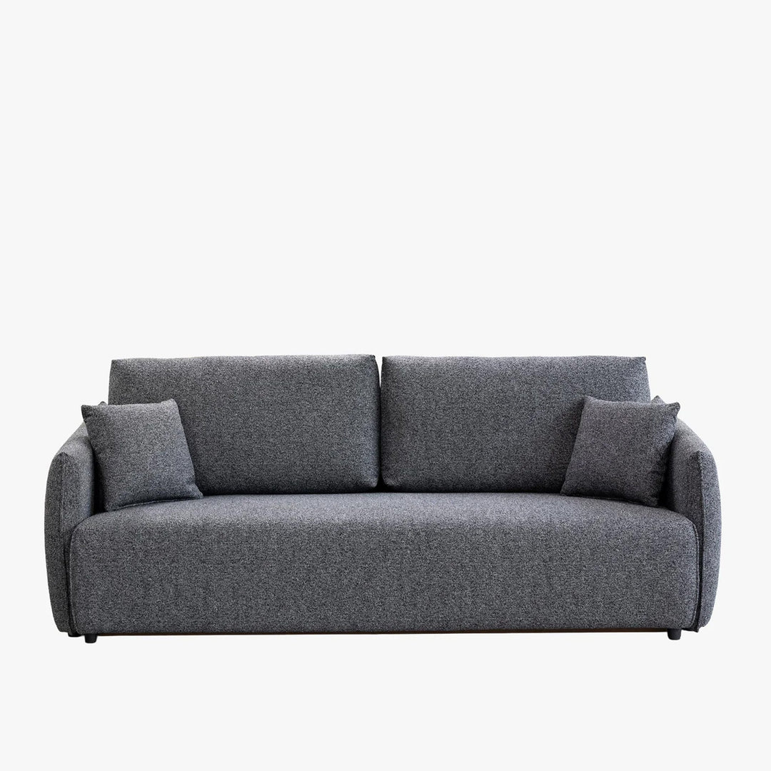 DAYLA Canapé 3 places convertible en tissu bleu - AMIRELLI
