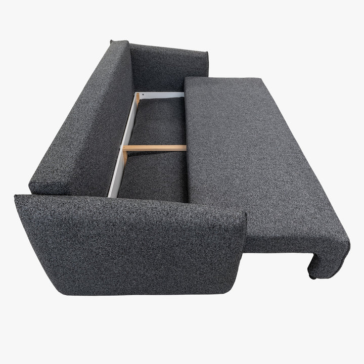 DAYLA Canapé 3 places convertible en tissu bleu - AMIRELLI
