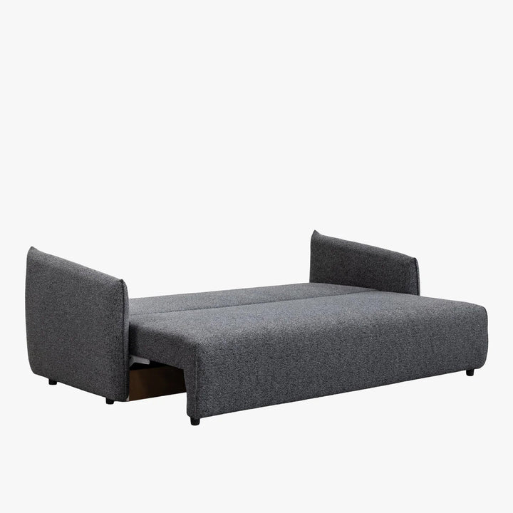 DAYLA Canapé 3 places convertible en tissu bleu - AMIRELLI