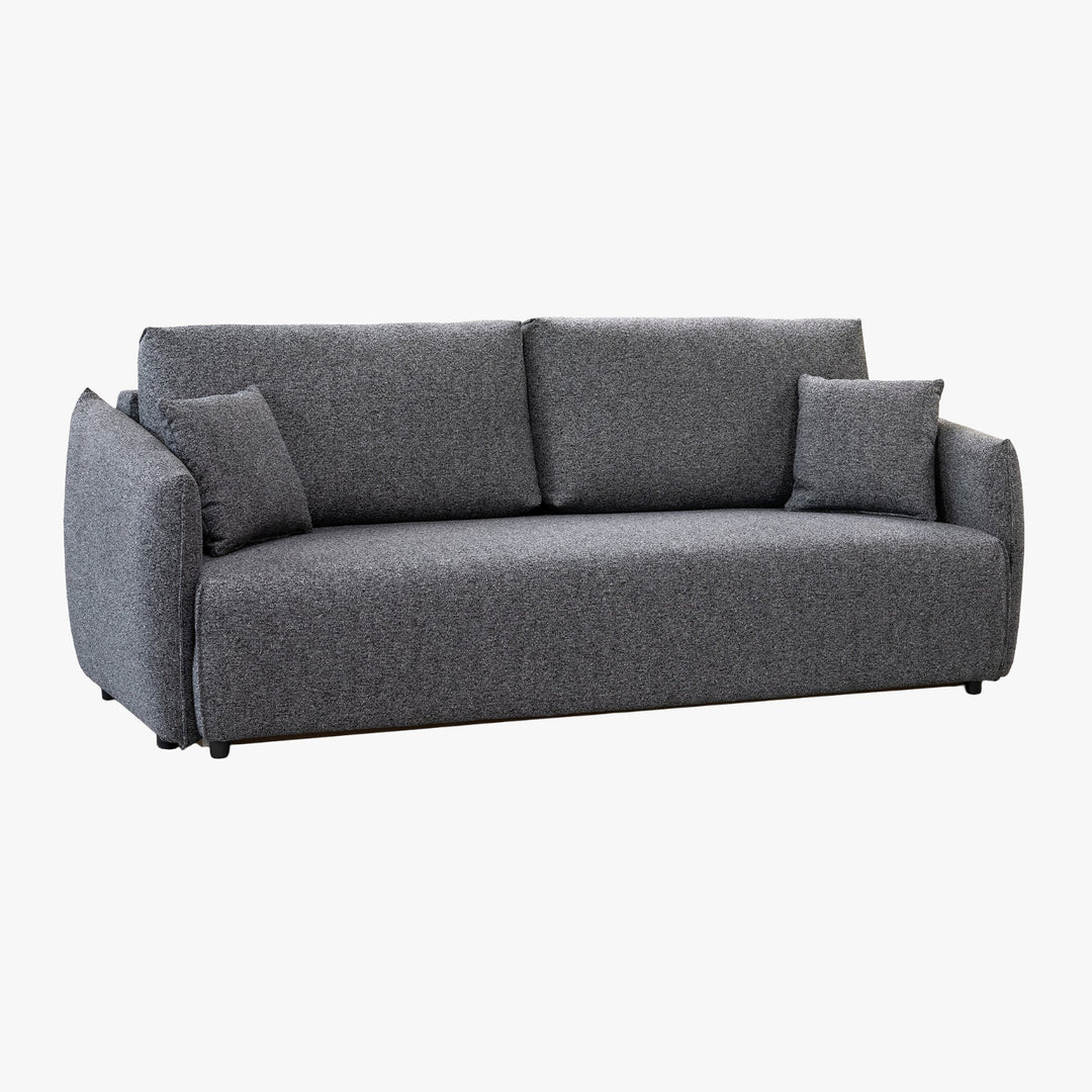 DAYLA Canapé 3 places convertible en tissu bleu - AMIRELLI