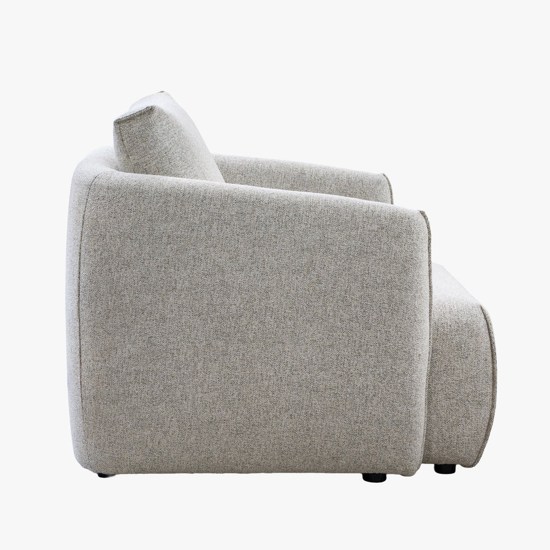 DAYLA Fauteuil en tissu beige - AMIRELLI