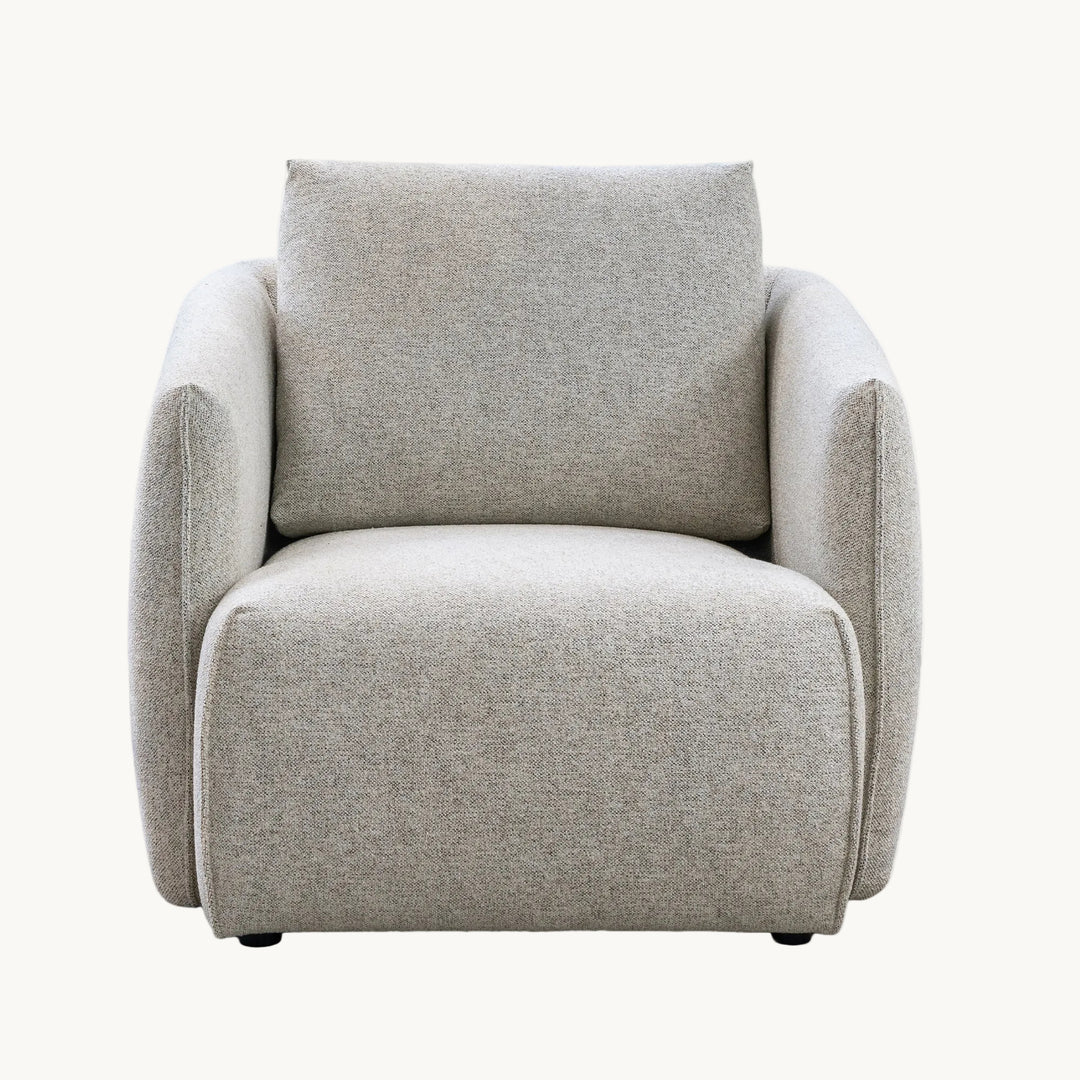 DAYLA Fauteuil en tissu beige - AMIRELLI