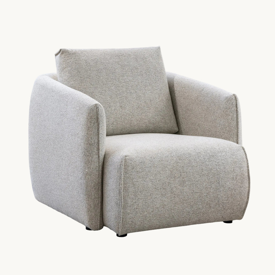 DAYLA Fauteuil en tissu beige - AMIRELLI