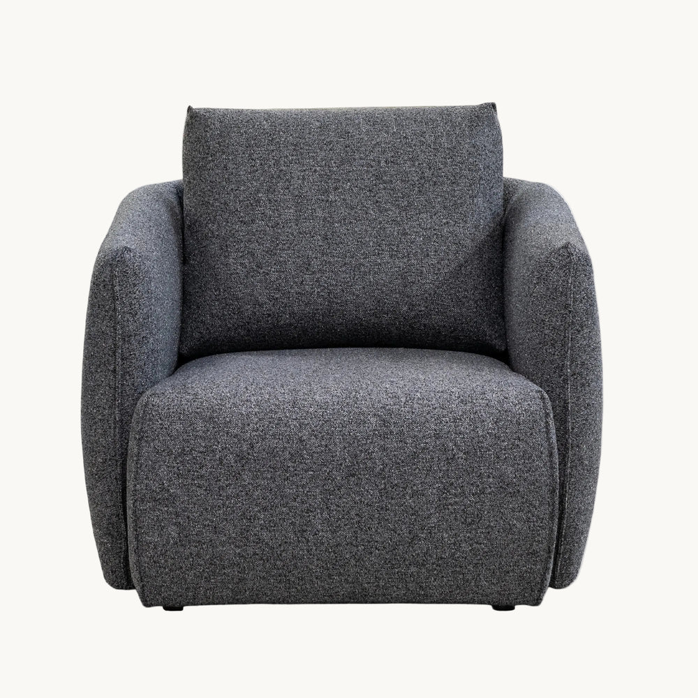 DAYLA Fauteuil en tissu bleu - AMIRELLI