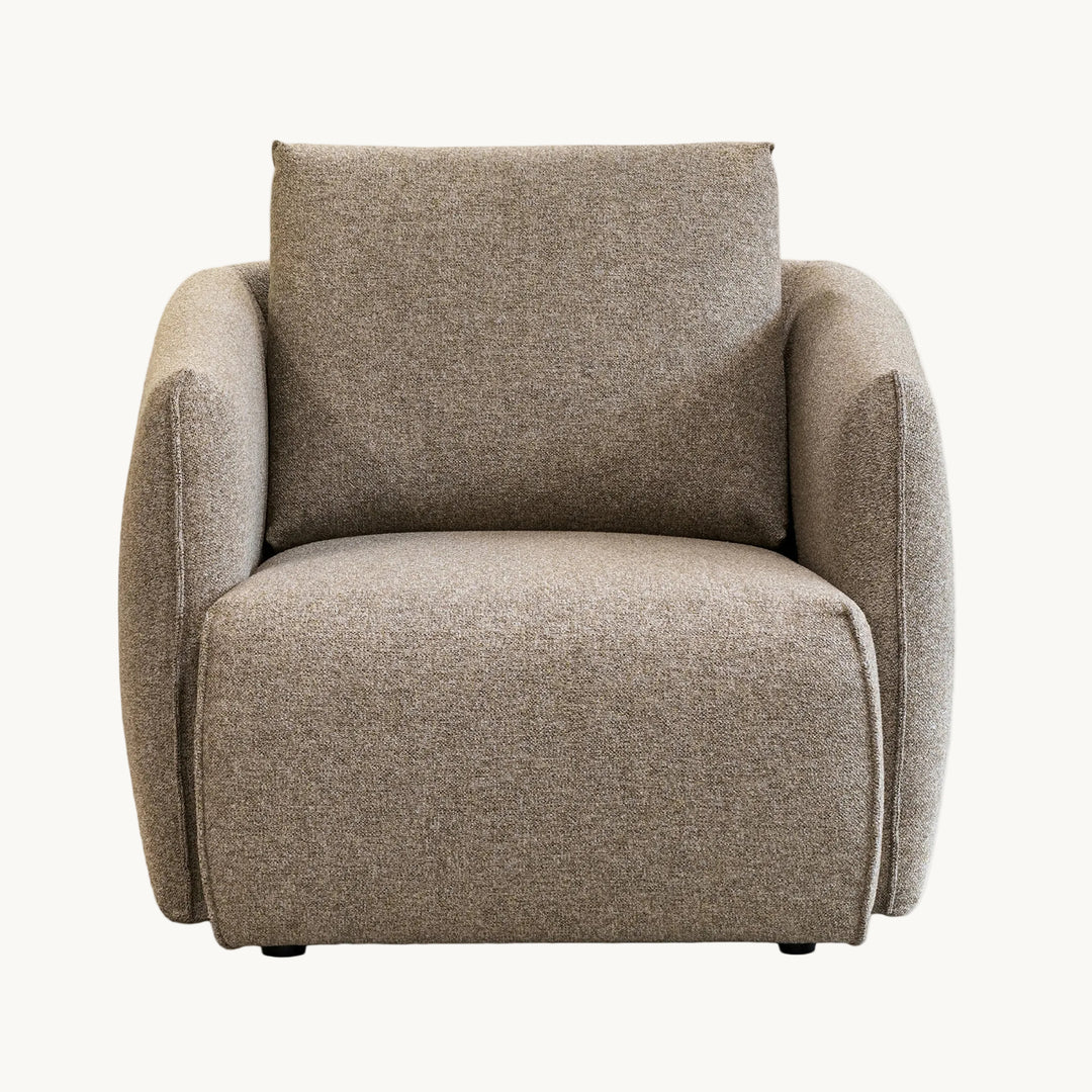 DAYLA Fauteuil en tissu taupe - AMIRELLI