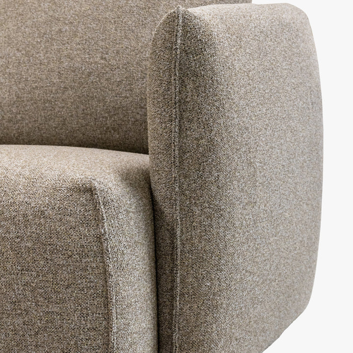 DAYLA Fauteuil en tissu taupe - AMIRELLI