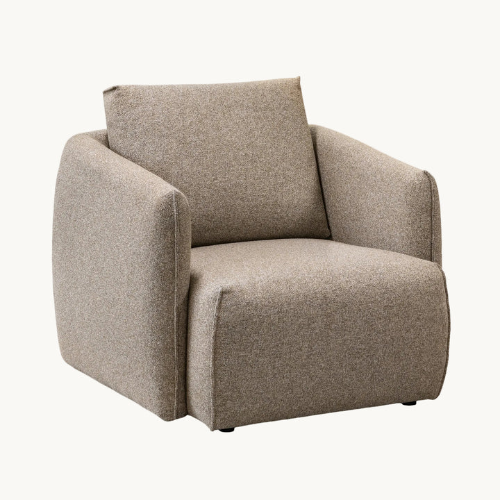 DAYLA Fauteuil en tissu taupe - AMIRELLI