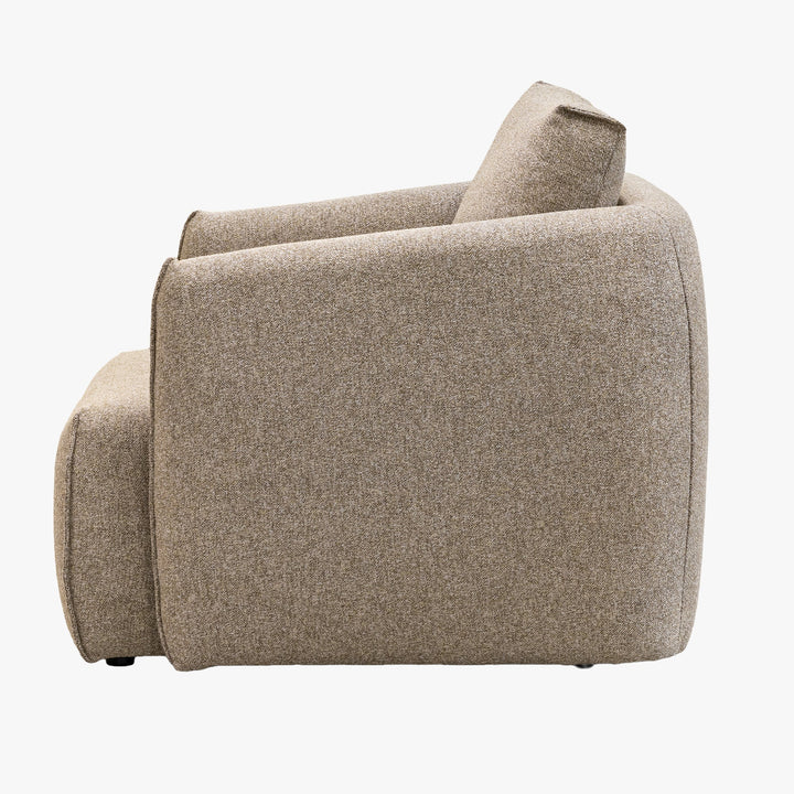 DAYLA Fauteuil en tissu taupe - AMIRELLI