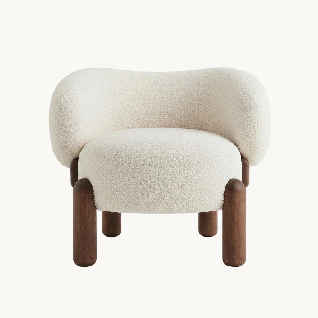 DURBAN – Fauteuil Design en Tissu Bouclette - AMIRELLI