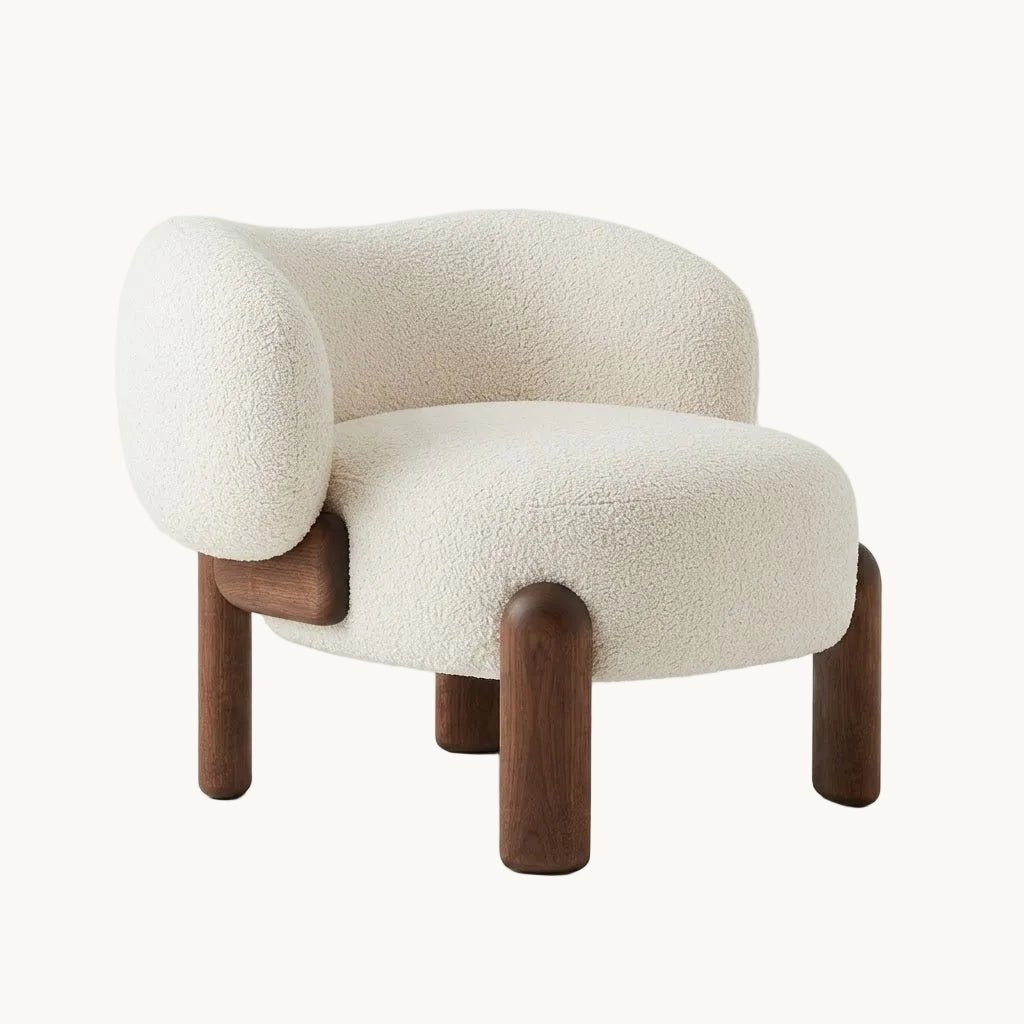 DURBAN – Fauteuil Design en Tissu Bouclette - AMIRELLI