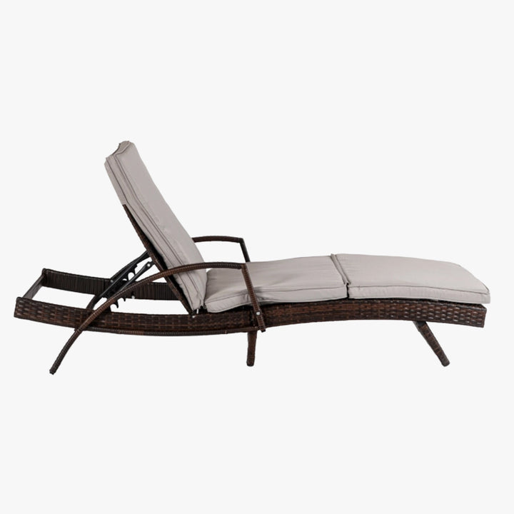 FELIZ Fauteuil de jardin inclinable gris et marron - AMIRELLI