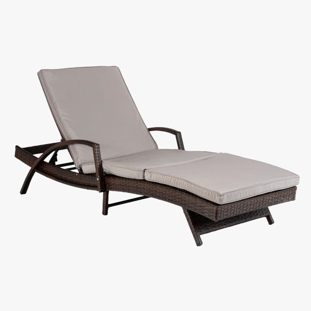 FELIZ Fauteuil de jardin inclinable gris et marron - AMIRELLI