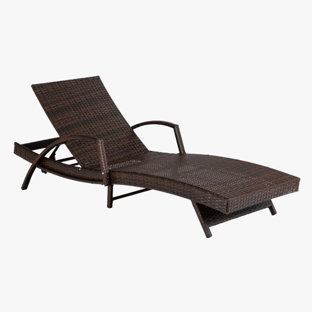 FELIZ Fauteuil de jardin inclinable gris et marron - AMIRELLI
