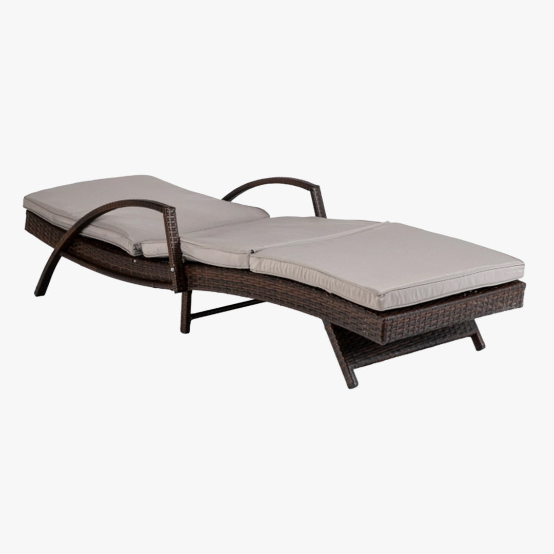 FELIZ Fauteuil de jardin inclinable gris et marron - AMIRELLI