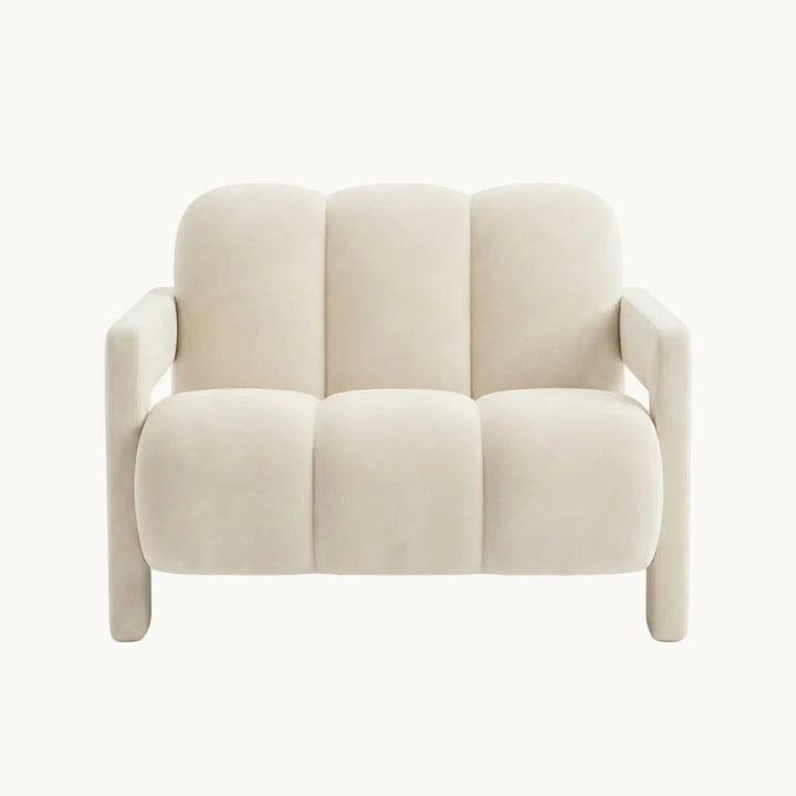 HAORA – Fauteuil Design Contemporain en Tissu Bouclette - AMIRELLI